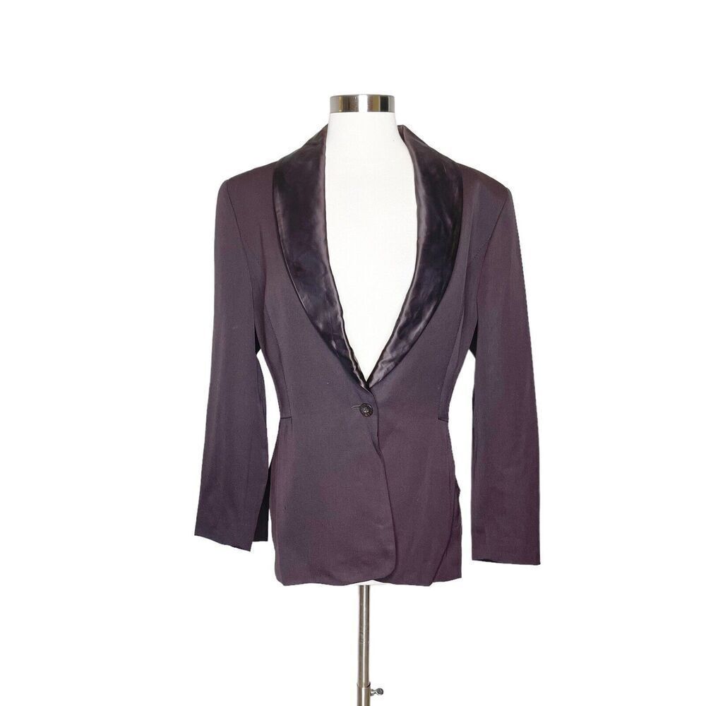 Vintage 90s Jean‎ Paul Gaultier Femme Blazer IT 42 US 8 Brown Wool Silk Jacket